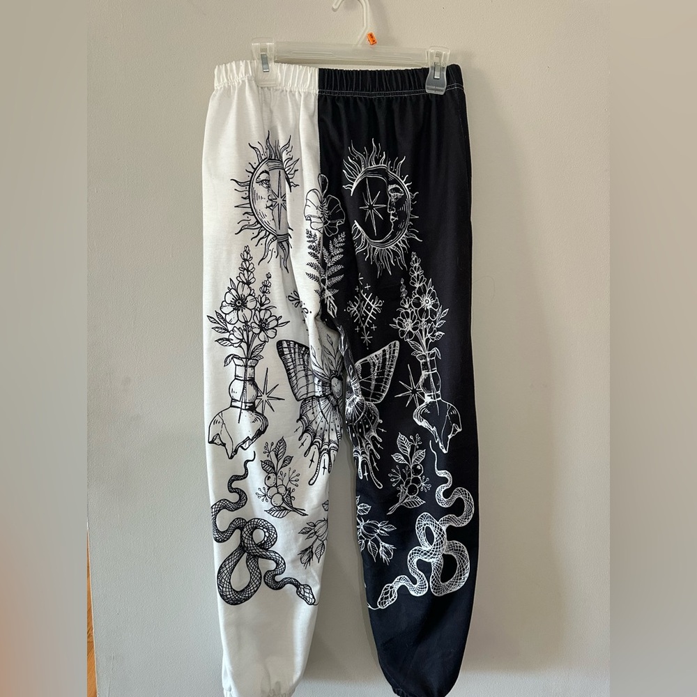 Black and White Graphic Joggers
